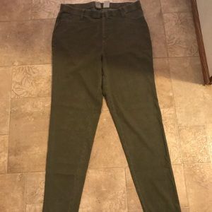 Time and true jeggings- olive- large/12/14